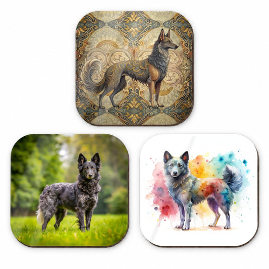 Mudi Dog Modern Photo Art Fridge Magnet Set