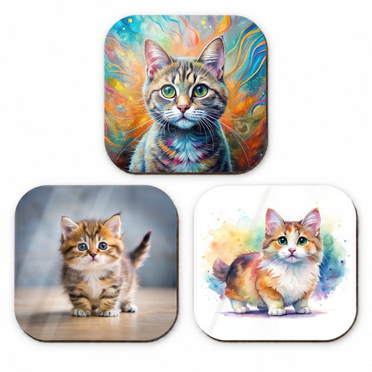 Munchkin Cat Modern Photo Art Fridge Magnet Set