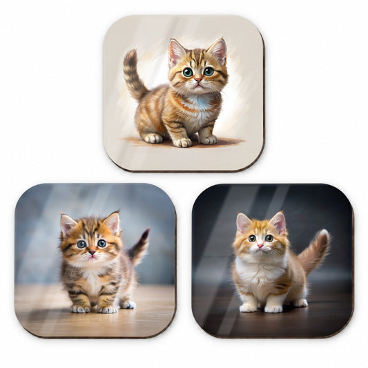 Munchkin Cat Photo Illustration Fridge Magnet Set