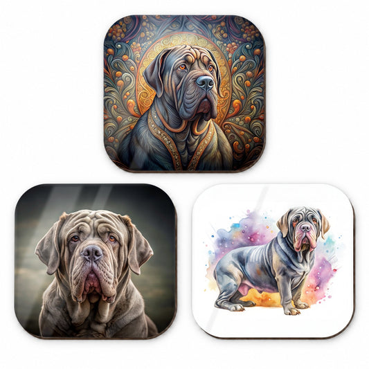 Neapolitan Mastiff Dog Modern Photo Art Fridge Magnet Set