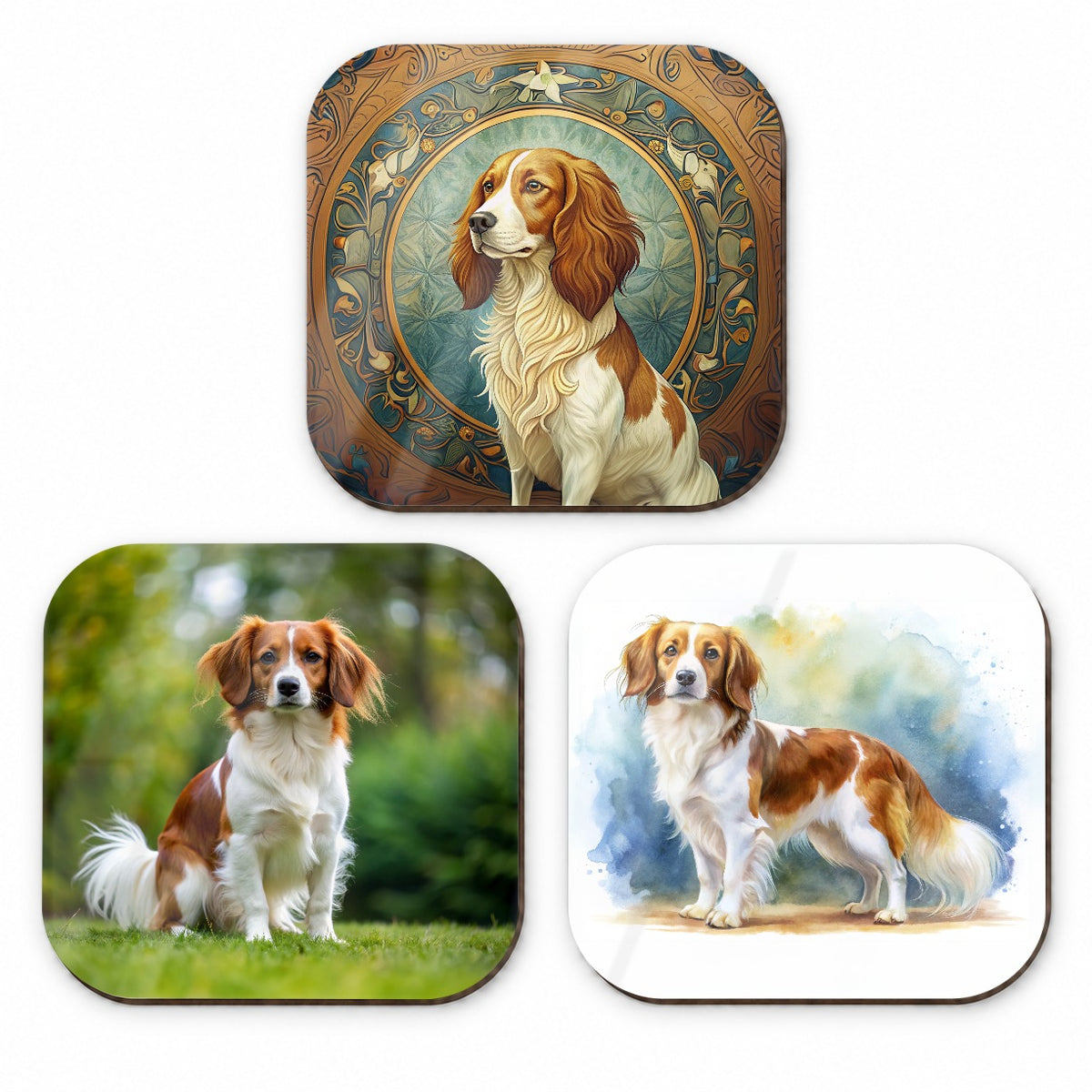 Nederlandse Kooikerhondje Dog Modern Photo Art Fridge Magnet Set