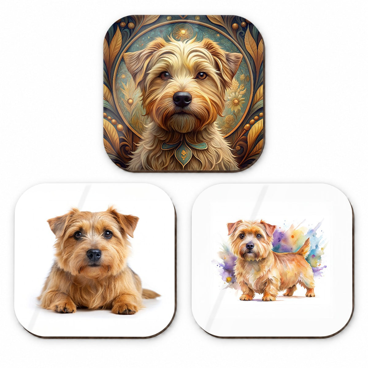 Norfolk Terrier Dog Modern Photo Art Fridge Magnet Set