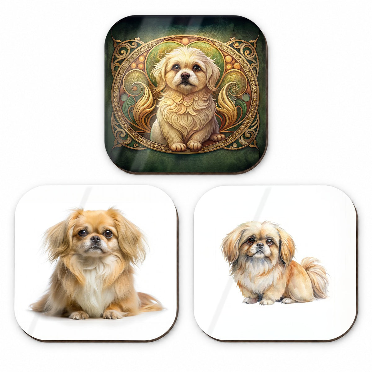 Pekapoo Dog Modern Photo Art Fridge Magnet Set