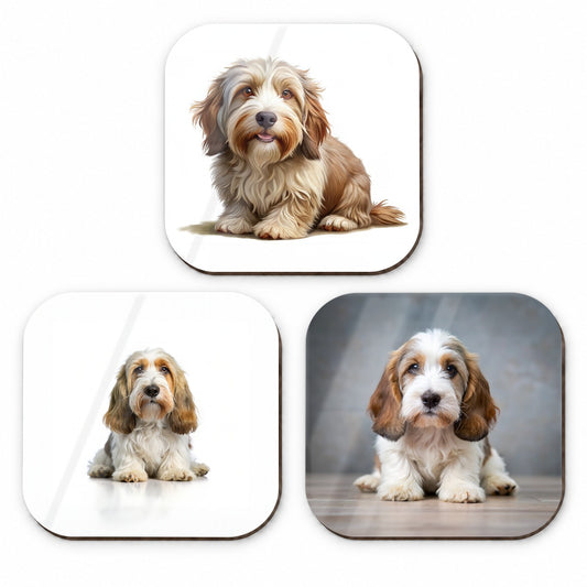Petit Basset Griffon Vendeen Dog Photo Illustration Fridge Magnet Set