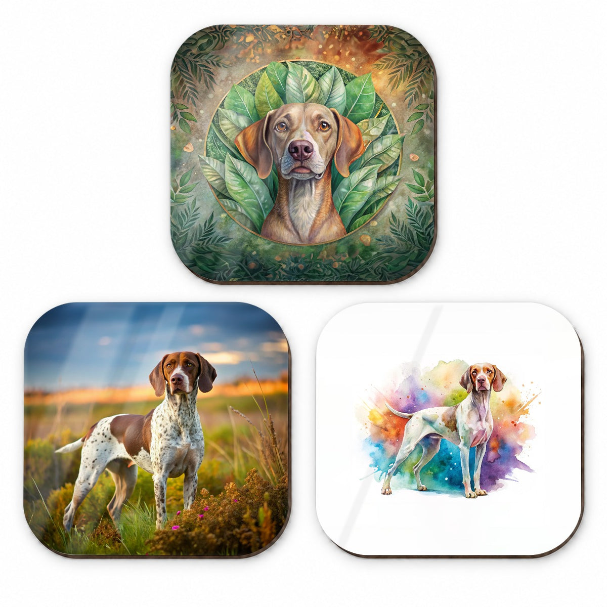 Pointer Dog Modern Photo Art Fridge Magnet Set