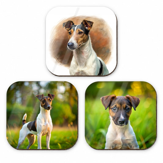 Smooth Fox Terrier Dog Photo Illustration Fridge Magnet Set