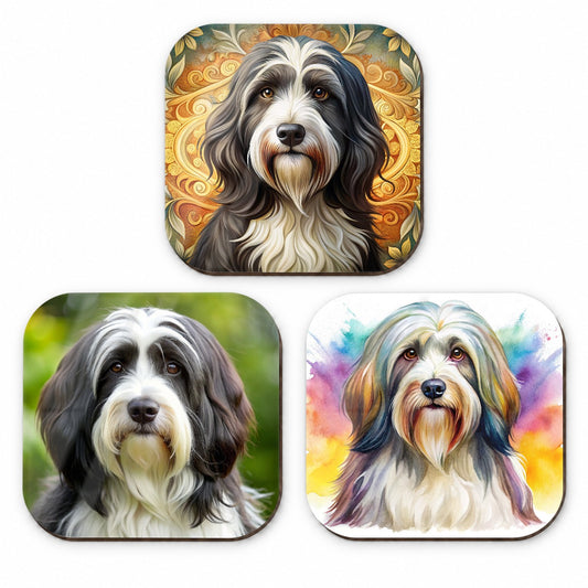 Tibetan Terrier Dog Modern Photo Art Fridge Magnet Set