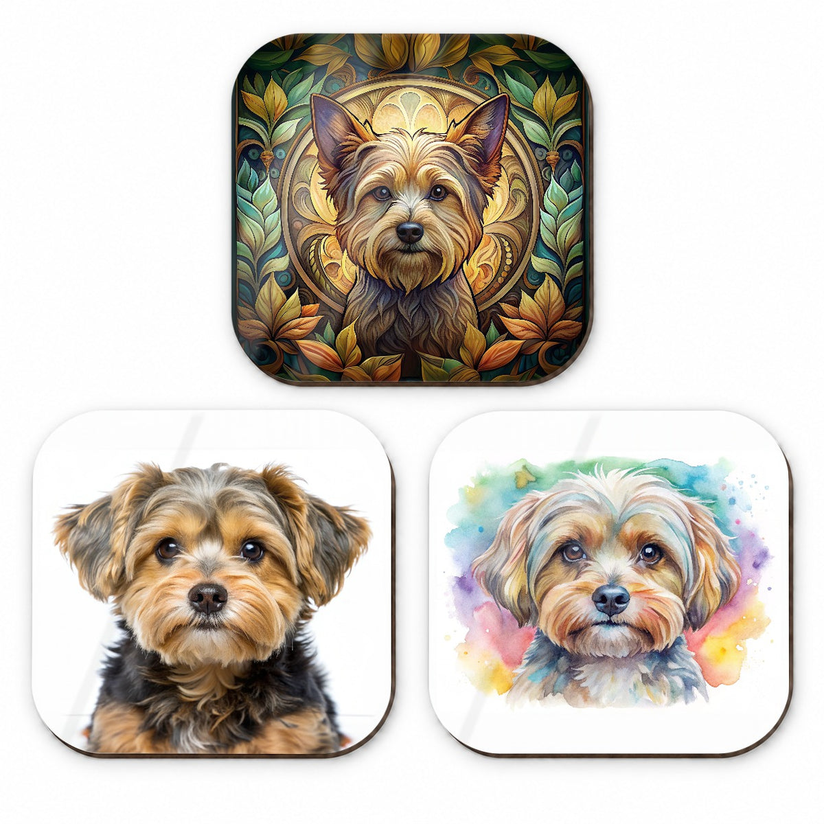 Yorkipoo Dog Modern Photo Art Fridge Magnet Set