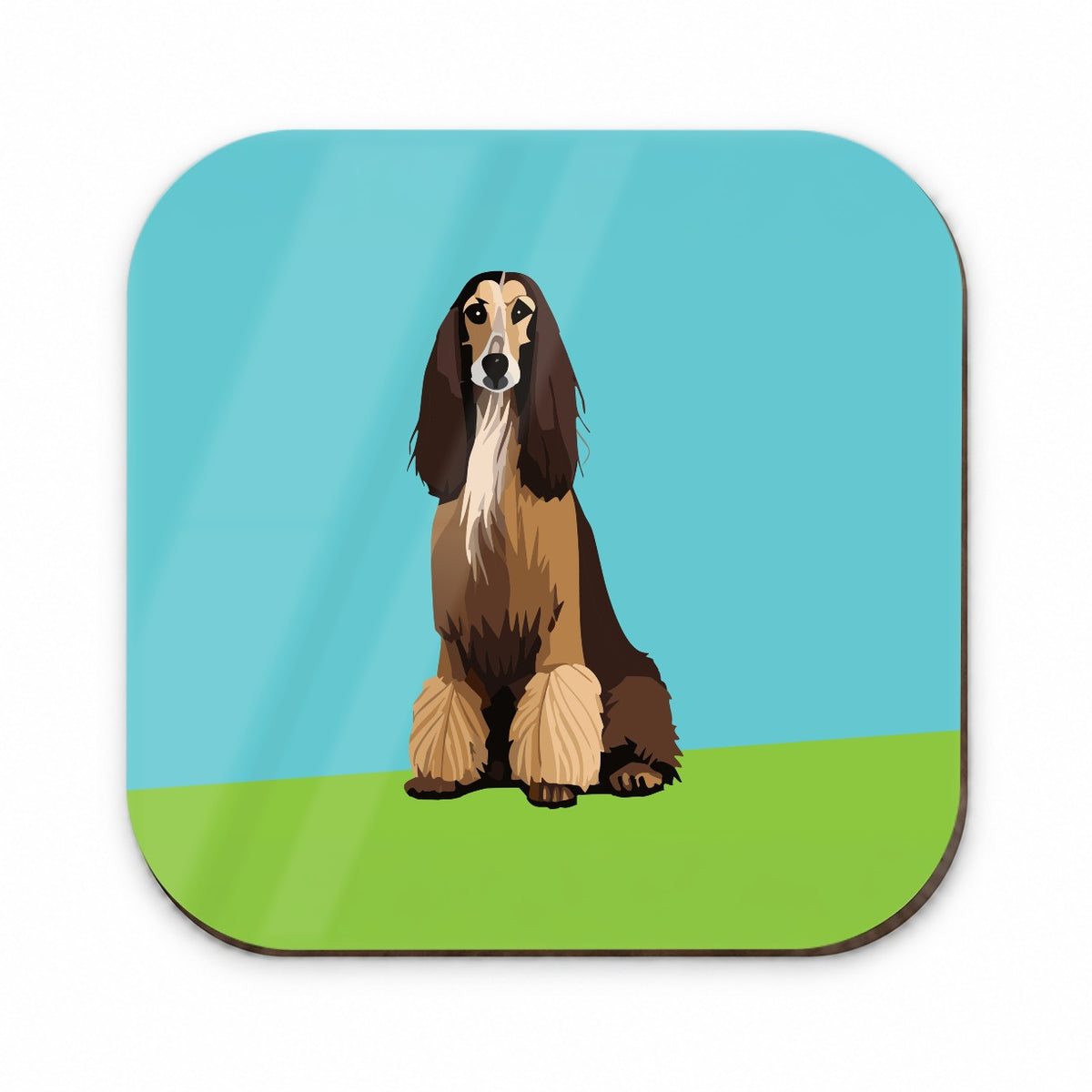 Afghan Hound Dog Sitting Fridge Magnet
