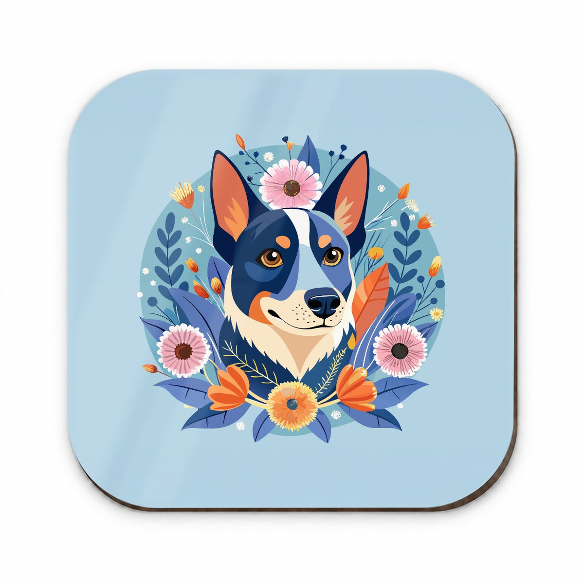American Cattle Dog Floral Flowers Fridge Magnet