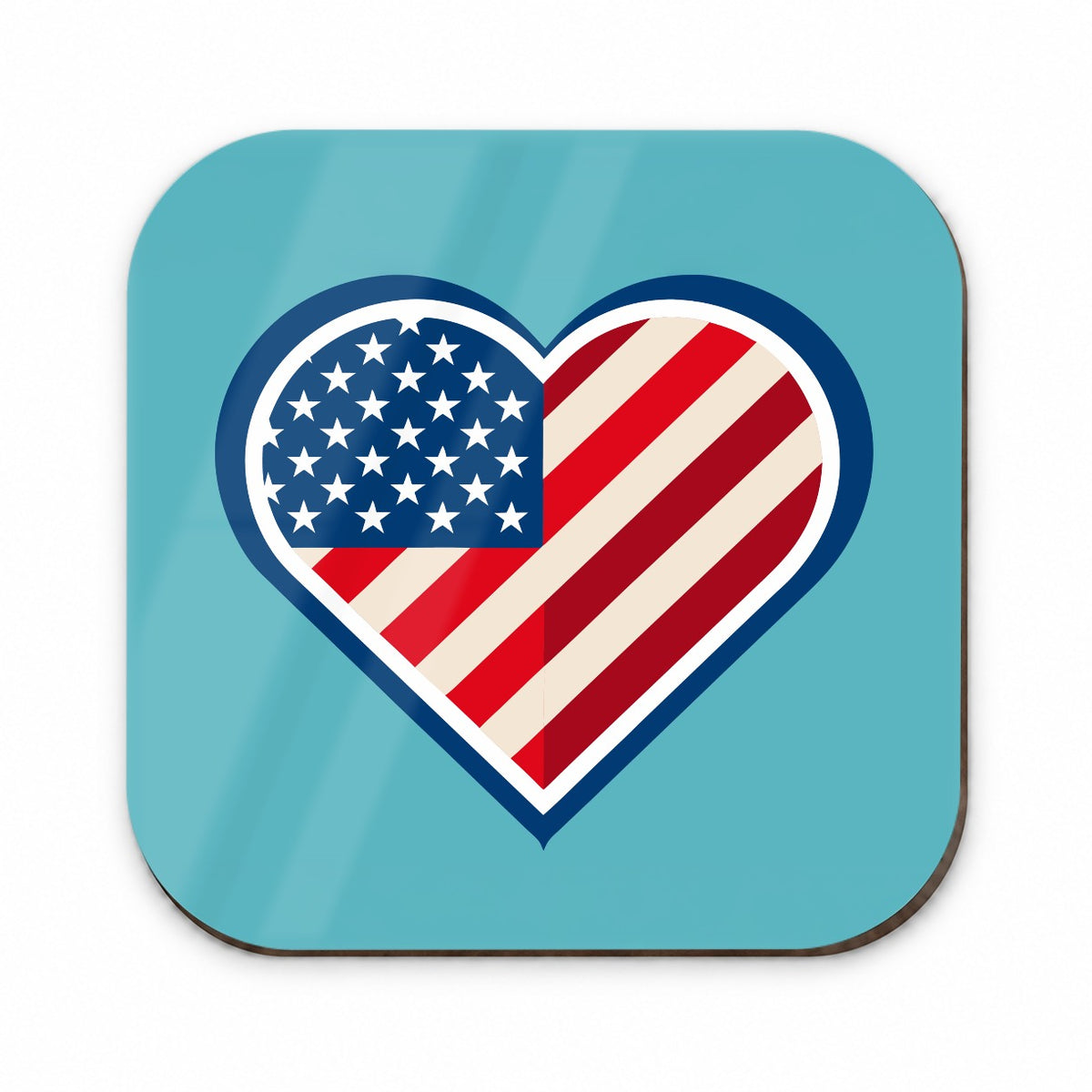 American Flag in Heart Patriotic USA United States Fridge Magnet