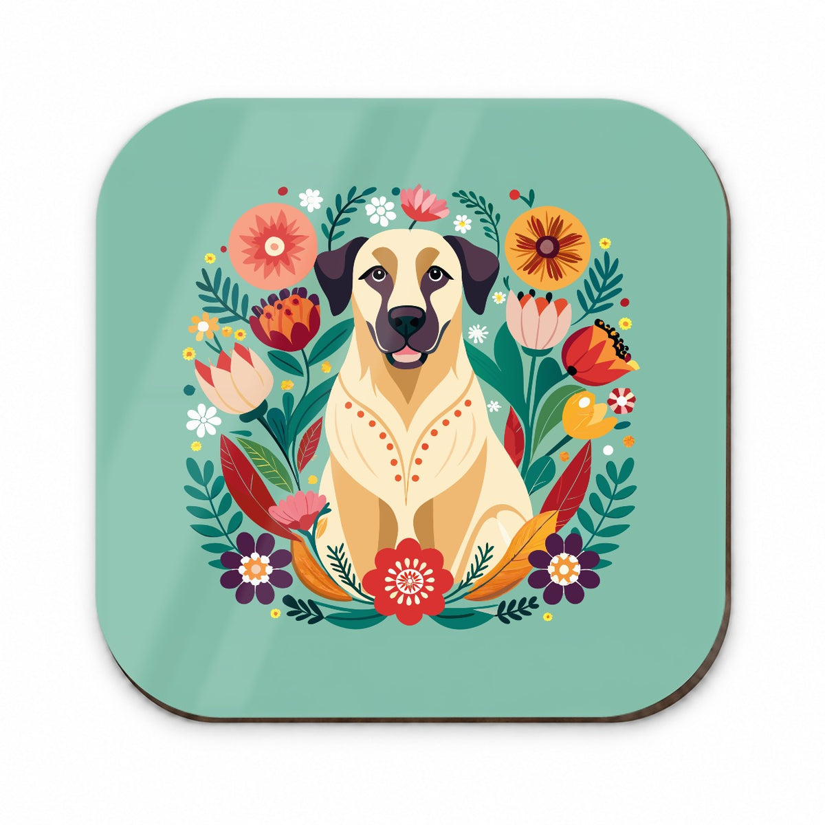 Anatolian Shepherd Dog Floral Flowers Fridge Magnet
