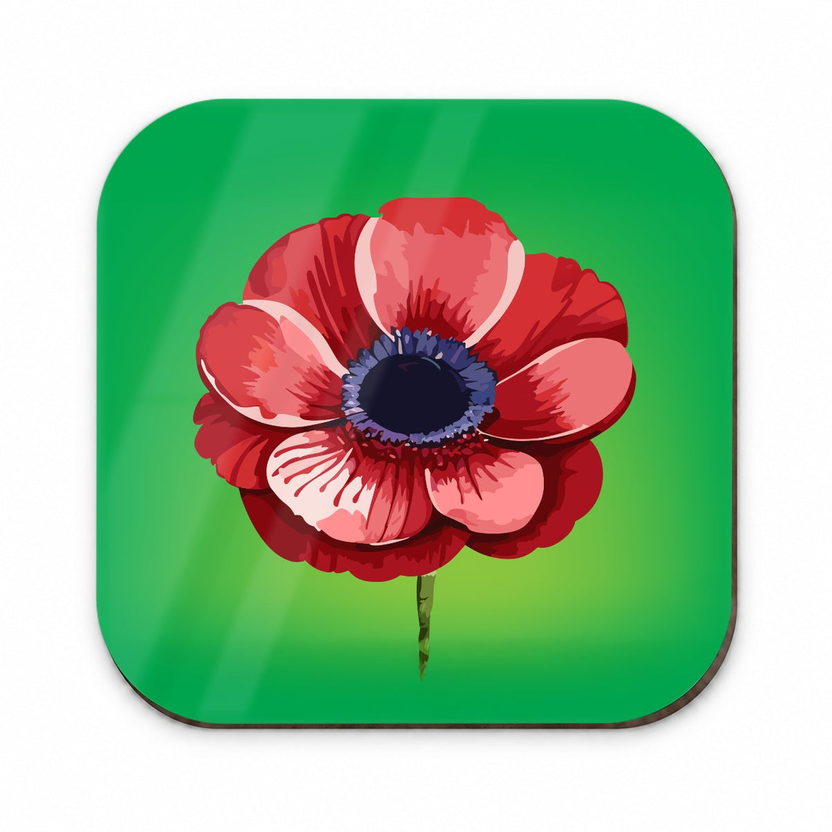 Anemone Flower Watercolor Red Fridge Magnet