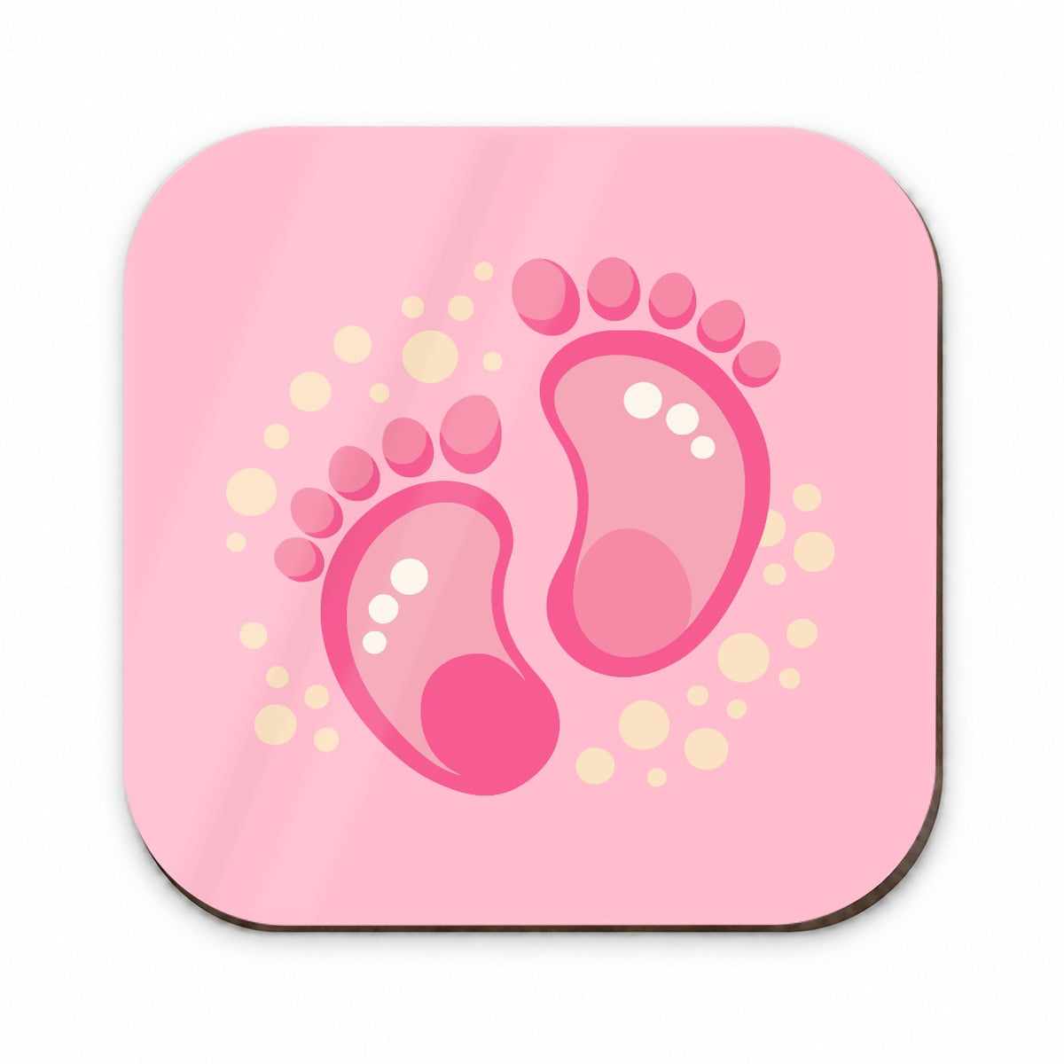 Baby Footprints Pink Fridge Magnet