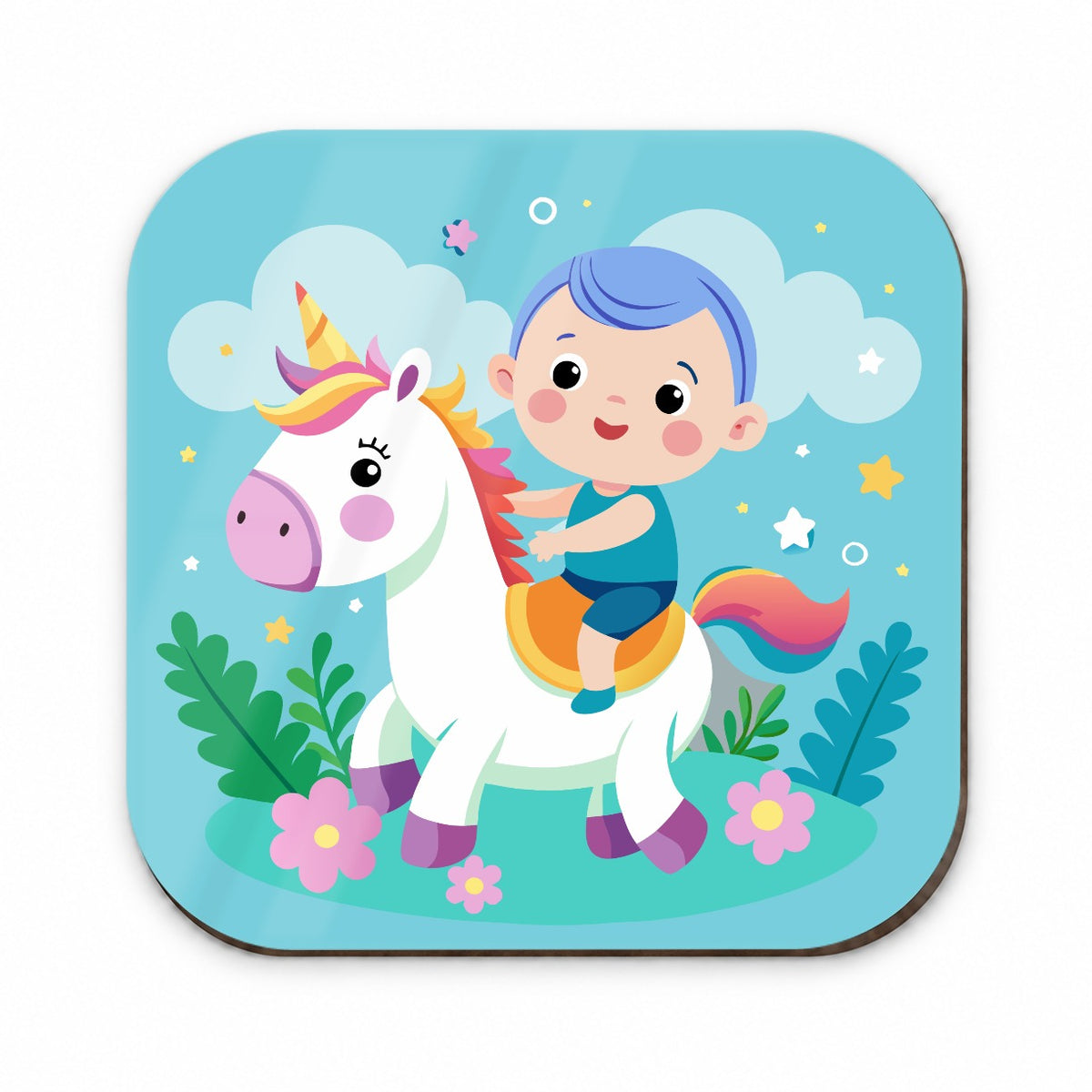 Baby Riding Unicorn Cute Funny Fridge Magnet