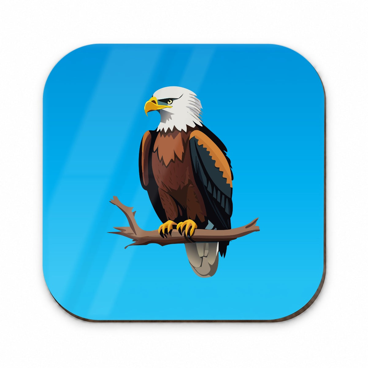 Bald Eagle on Branch Fridge Magnet