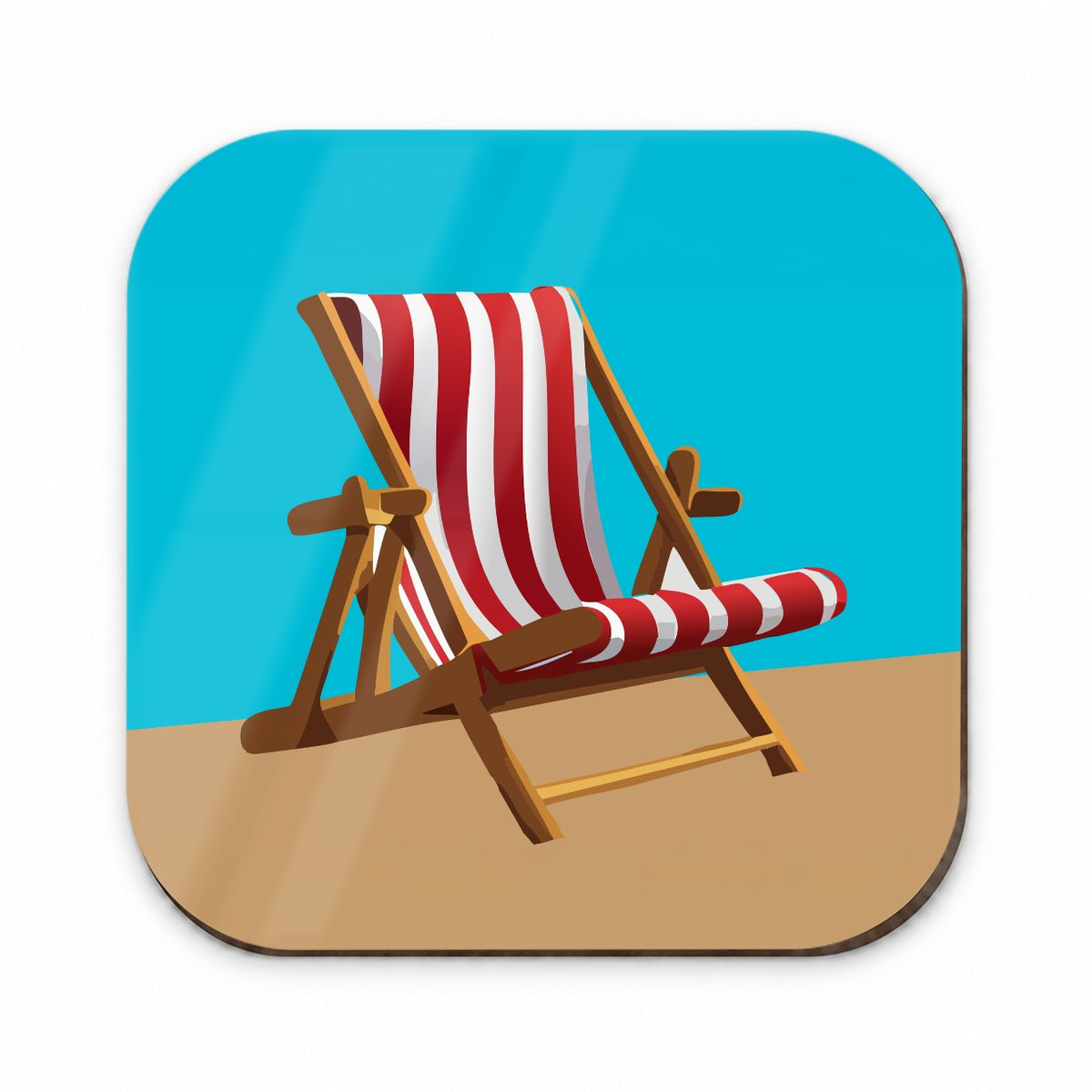 Beach Chair Red White Stripe Vacation Fridge Magnet