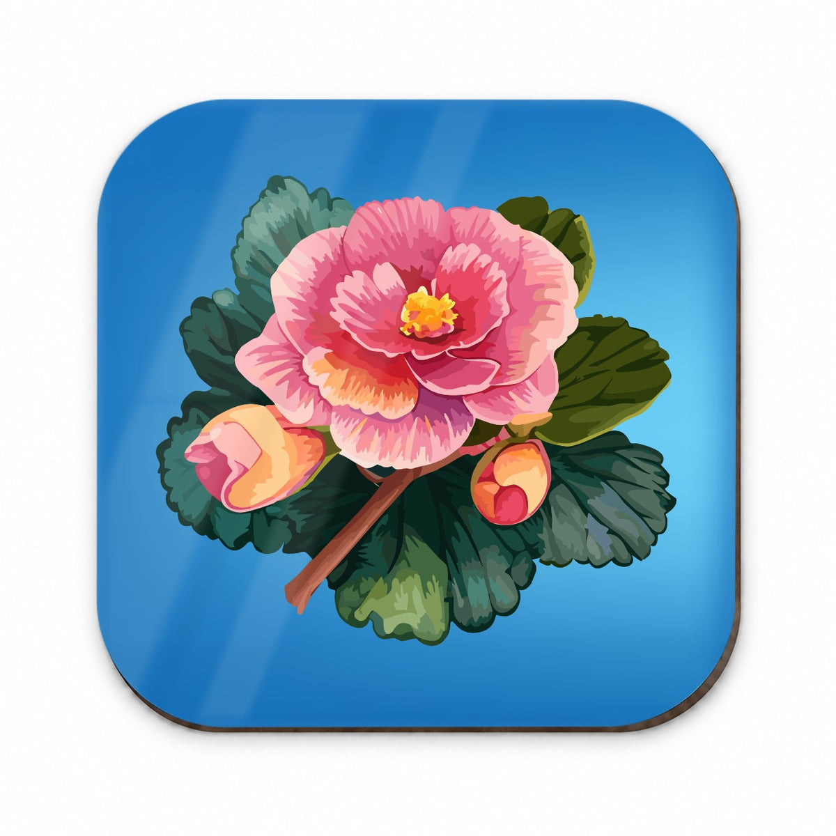 Begonia Flower Watercolor Fridge Magnet