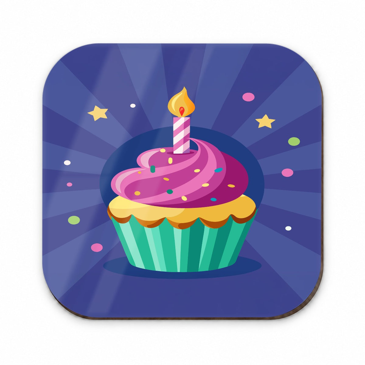 Birthday Cupcake with Candle Fridge Magnet