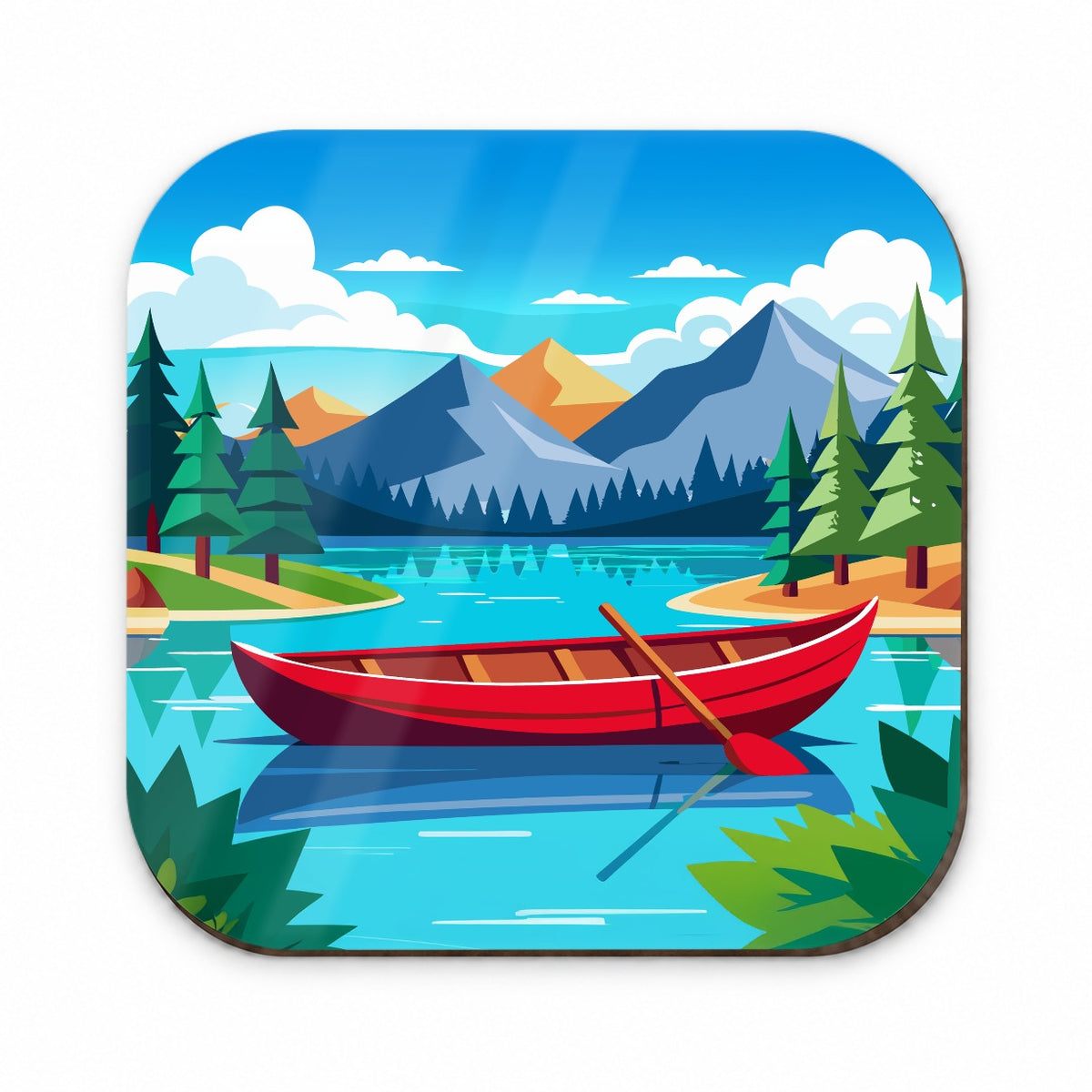Canoe on Lake Red Fridge Magnet
