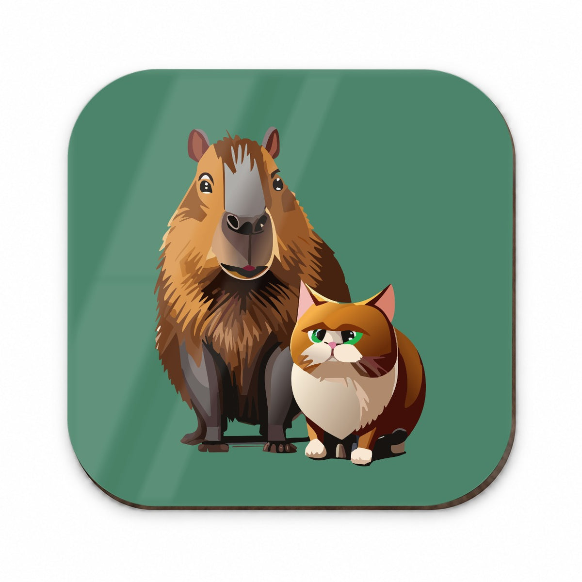 Capybara and Cat Best Friends BFF Cute Fridge Magnet