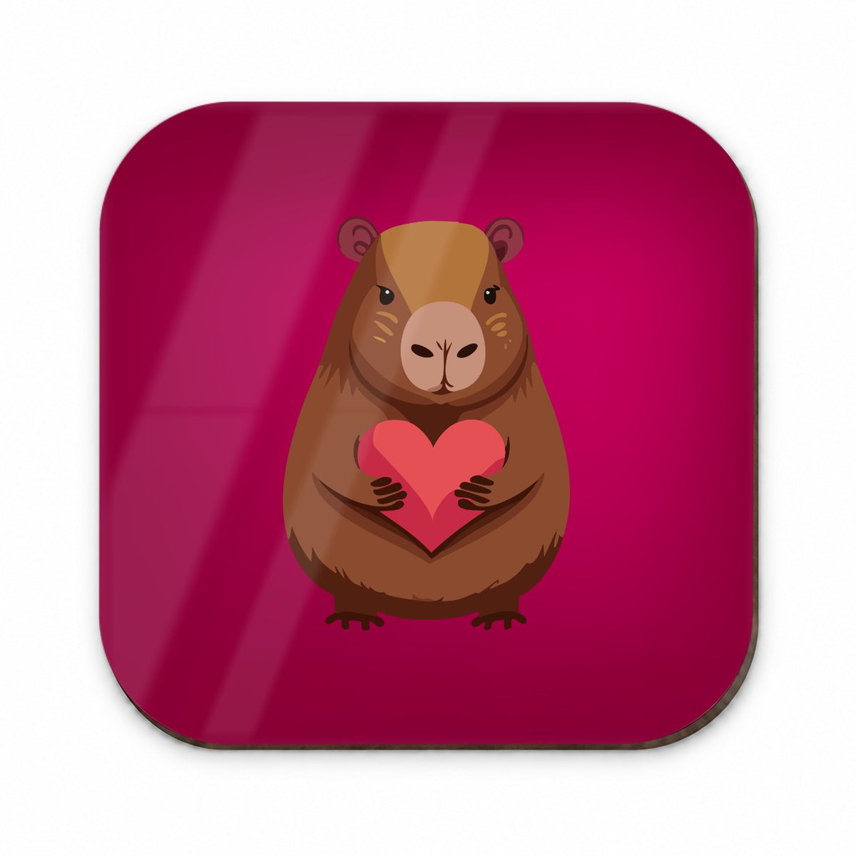 Capybara Love Holding Heart Valentines Day Anniversary Fridge Magnet