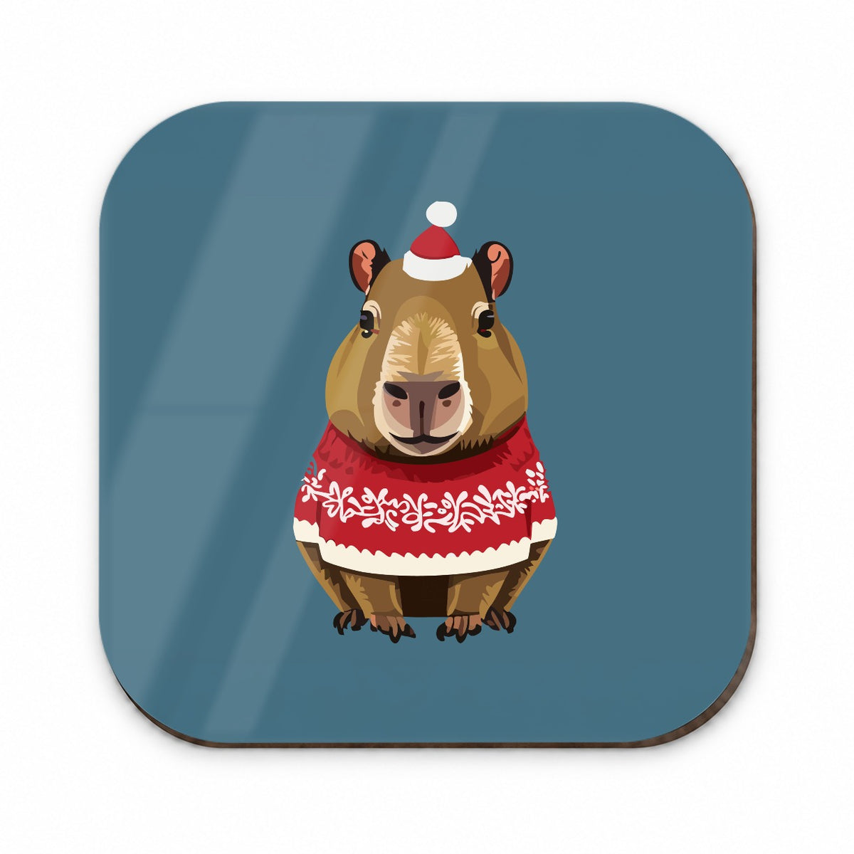 Capybara Wearing Christmas Sweater Funny Fridge Magnet