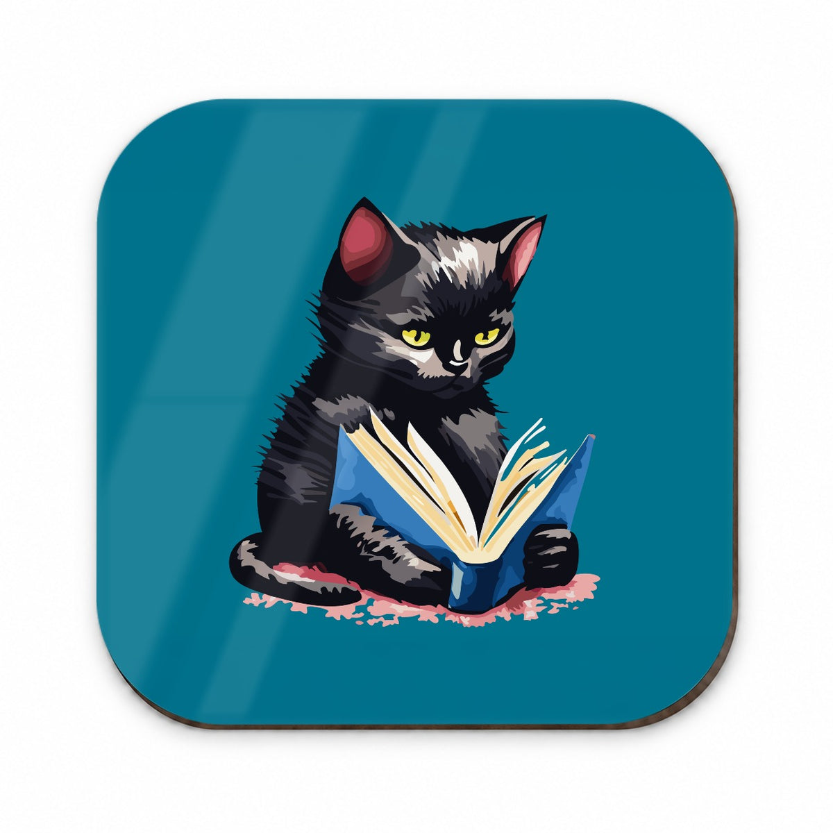 Cat Black Reading Book Reader Fridge Magnet