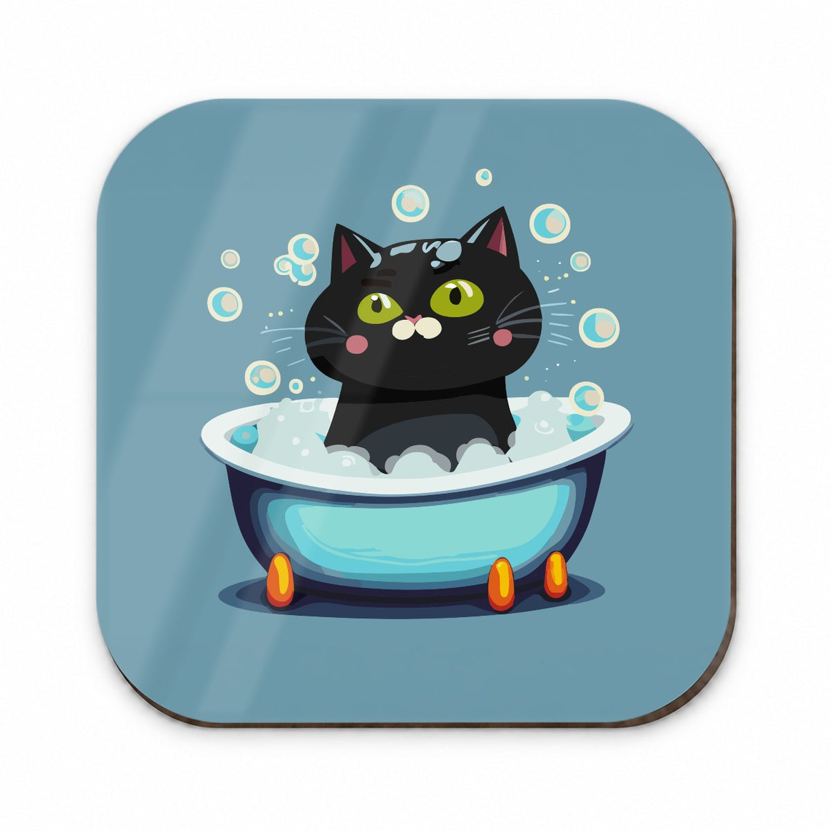 Cat Black Taking Bubble Bath Fridge Magnet