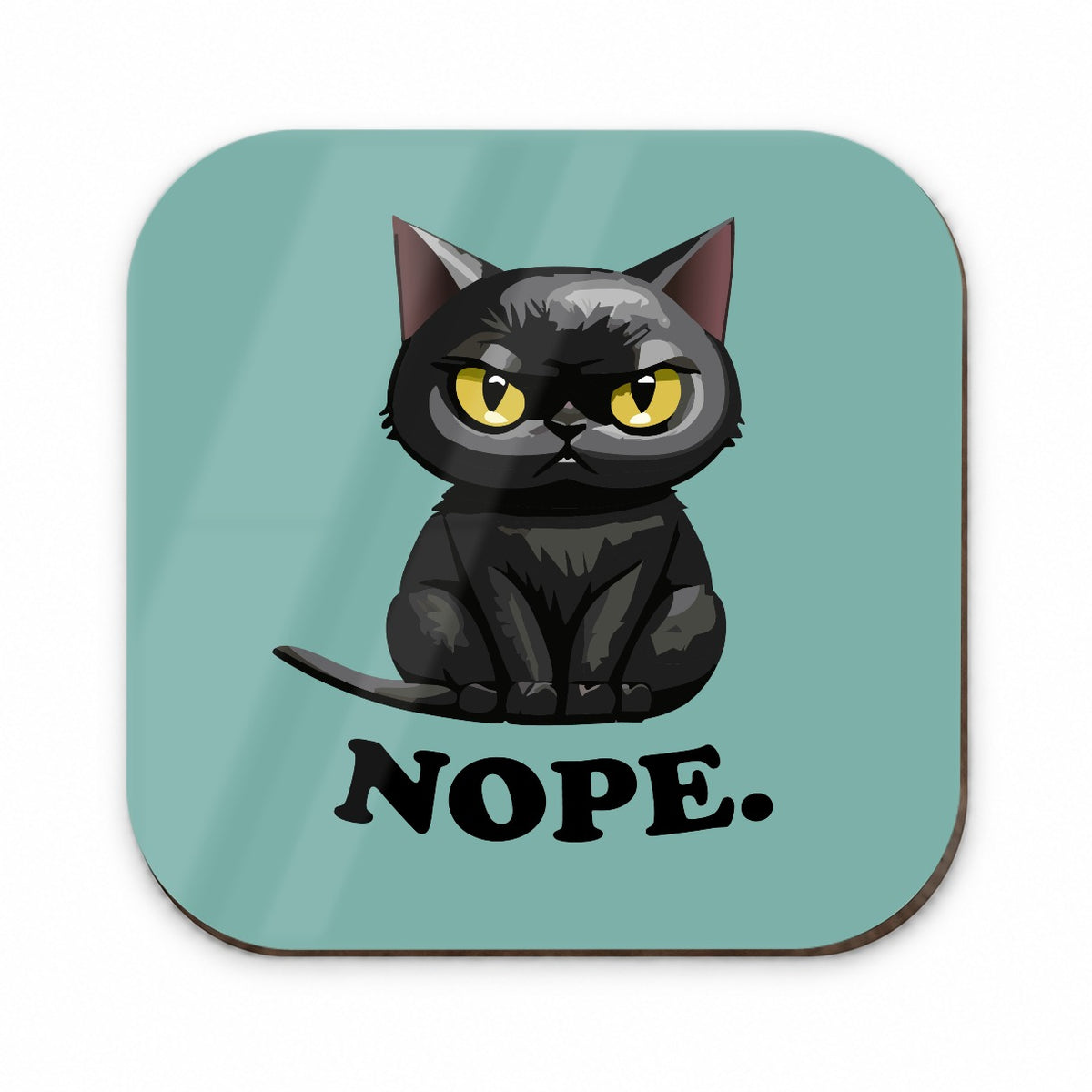 Cat Nope Funny Black Fridge Magnet