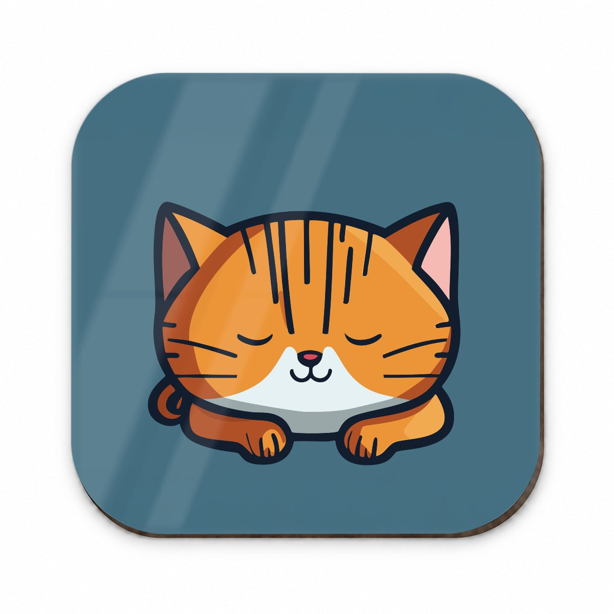 Cat Orange White Sleeping Fridge Magnet