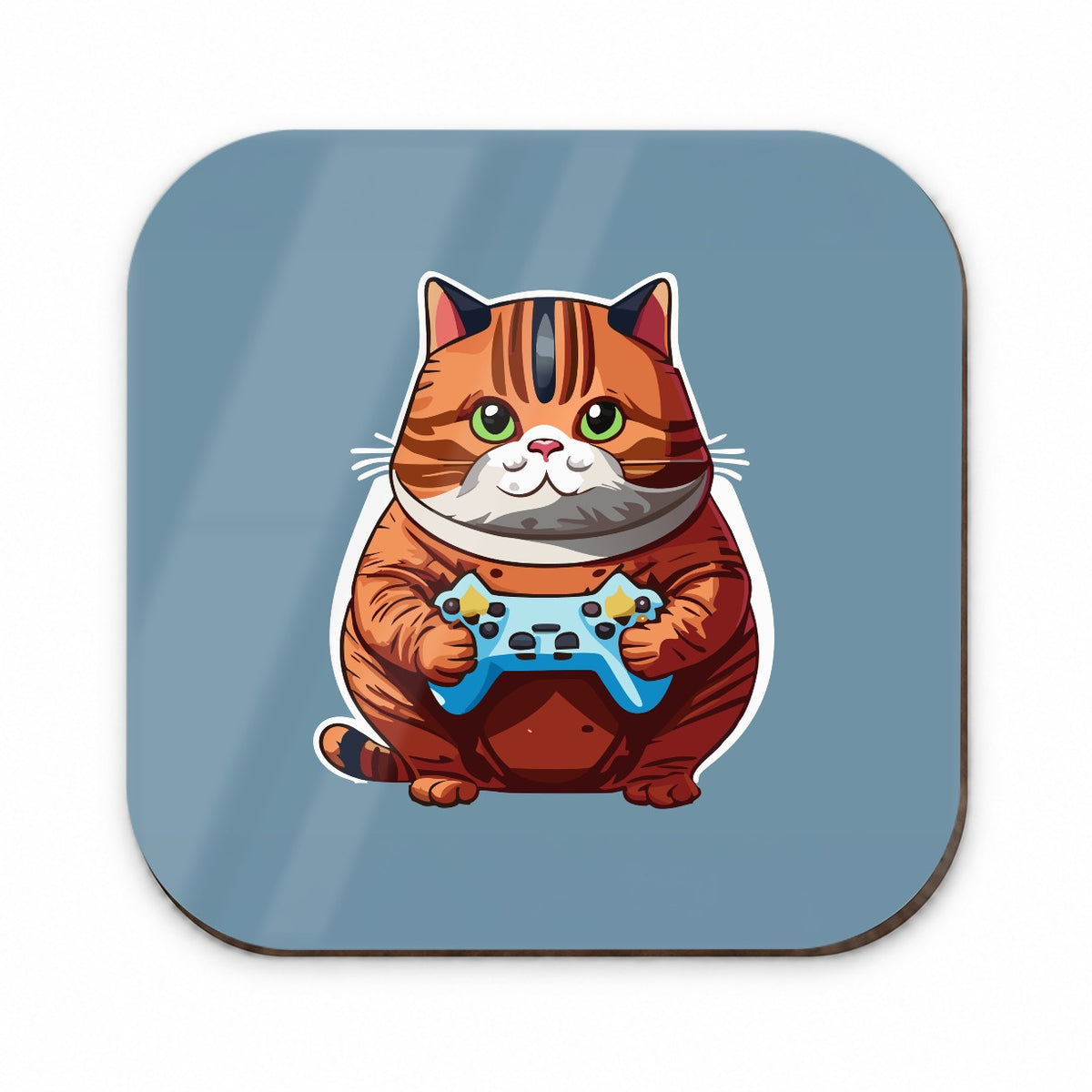Cat Playing Game Gamer Gaming Chubby Fridge Magnet