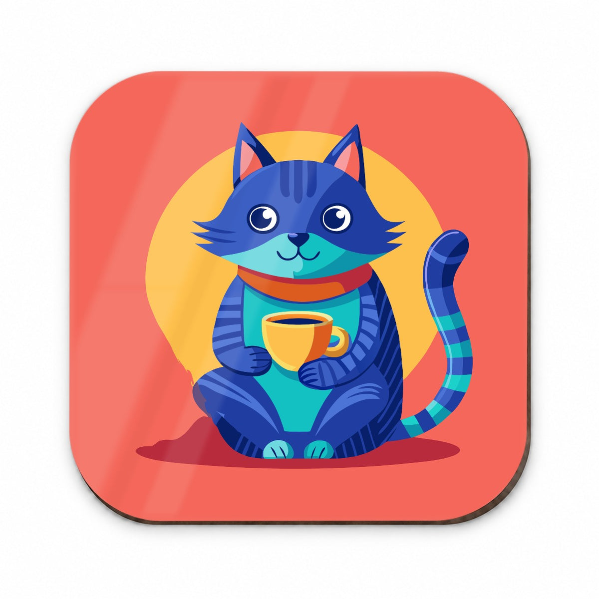 Cat Sipping Tea Fridge Magnet