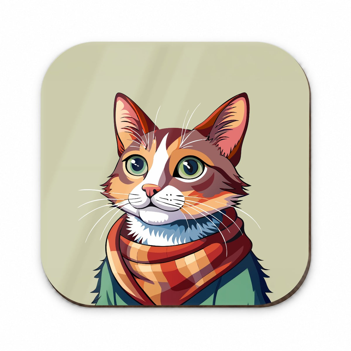 Cat Wearing Scarf Fridge Magnet
