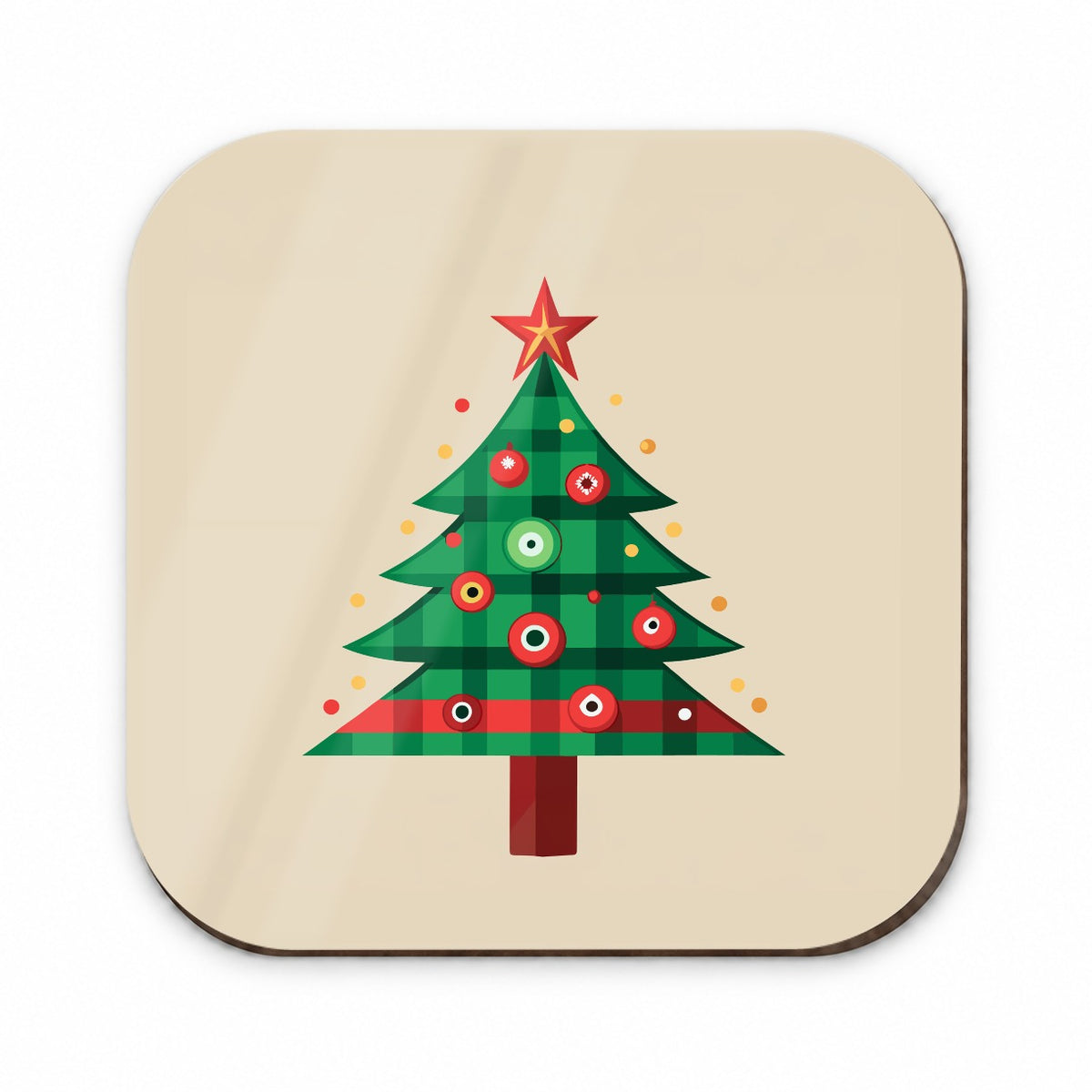 Christmas Tree Plaid Fridge Magnet