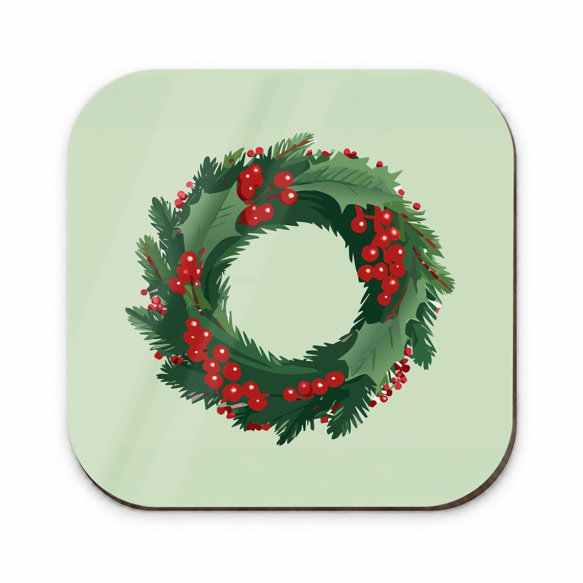 Christmas Wreath Holly Fridge Magnet