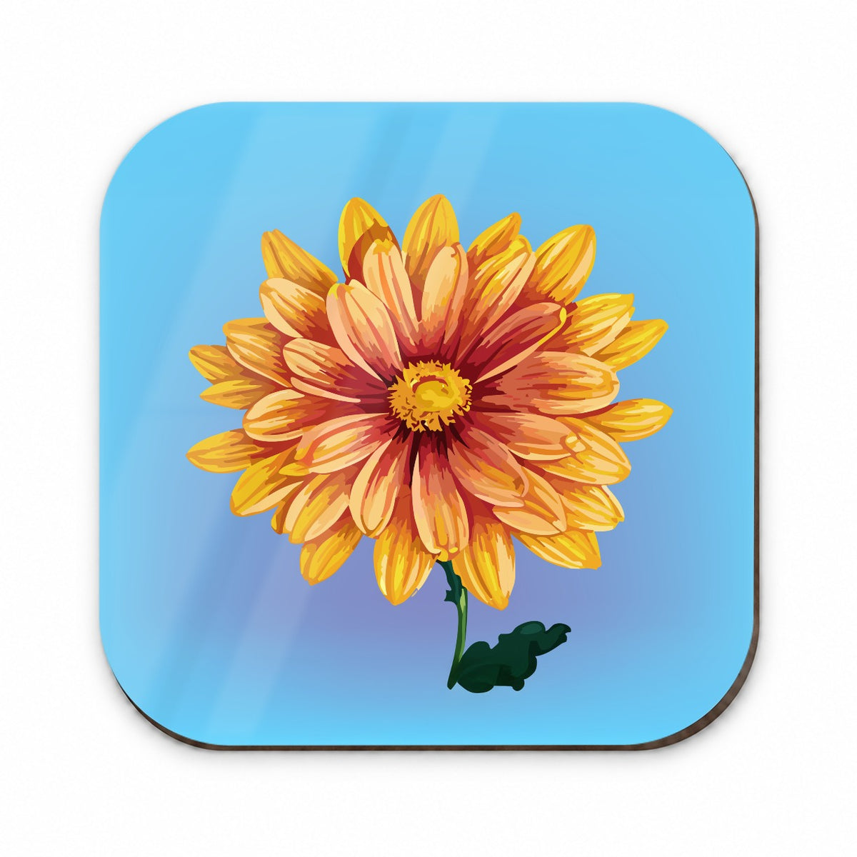 Chrysanthemum Mum Flower Yellow Watercolor Fridge Magnet
