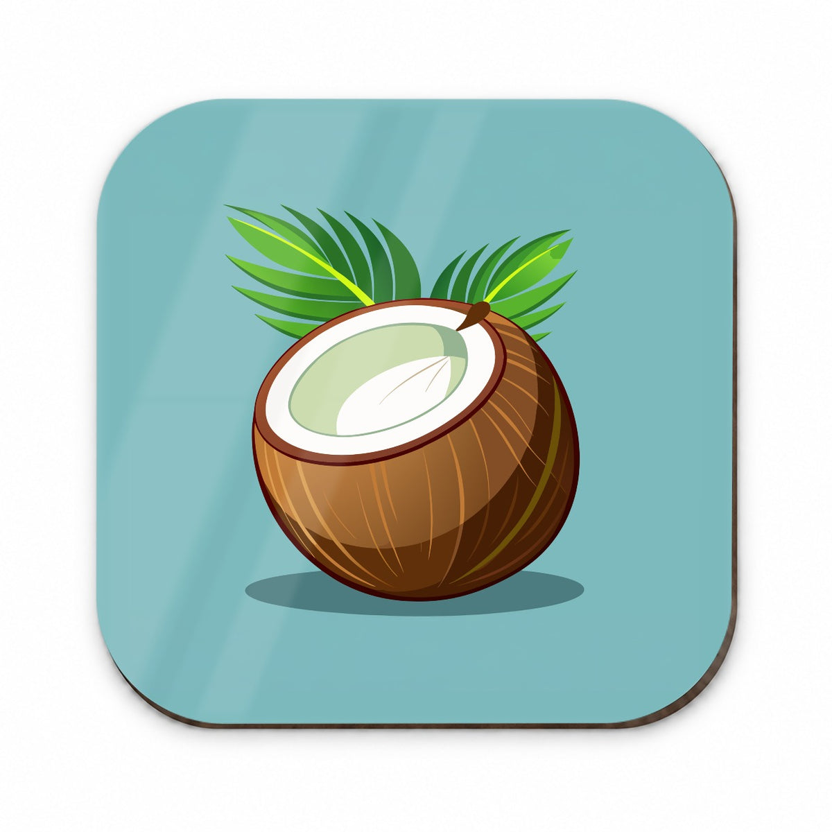 Coconut with Leaves Tropical Fruit Fridge Magnet