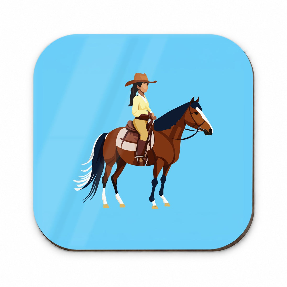 Cowgirl Woman on Horse Fridge Magnet