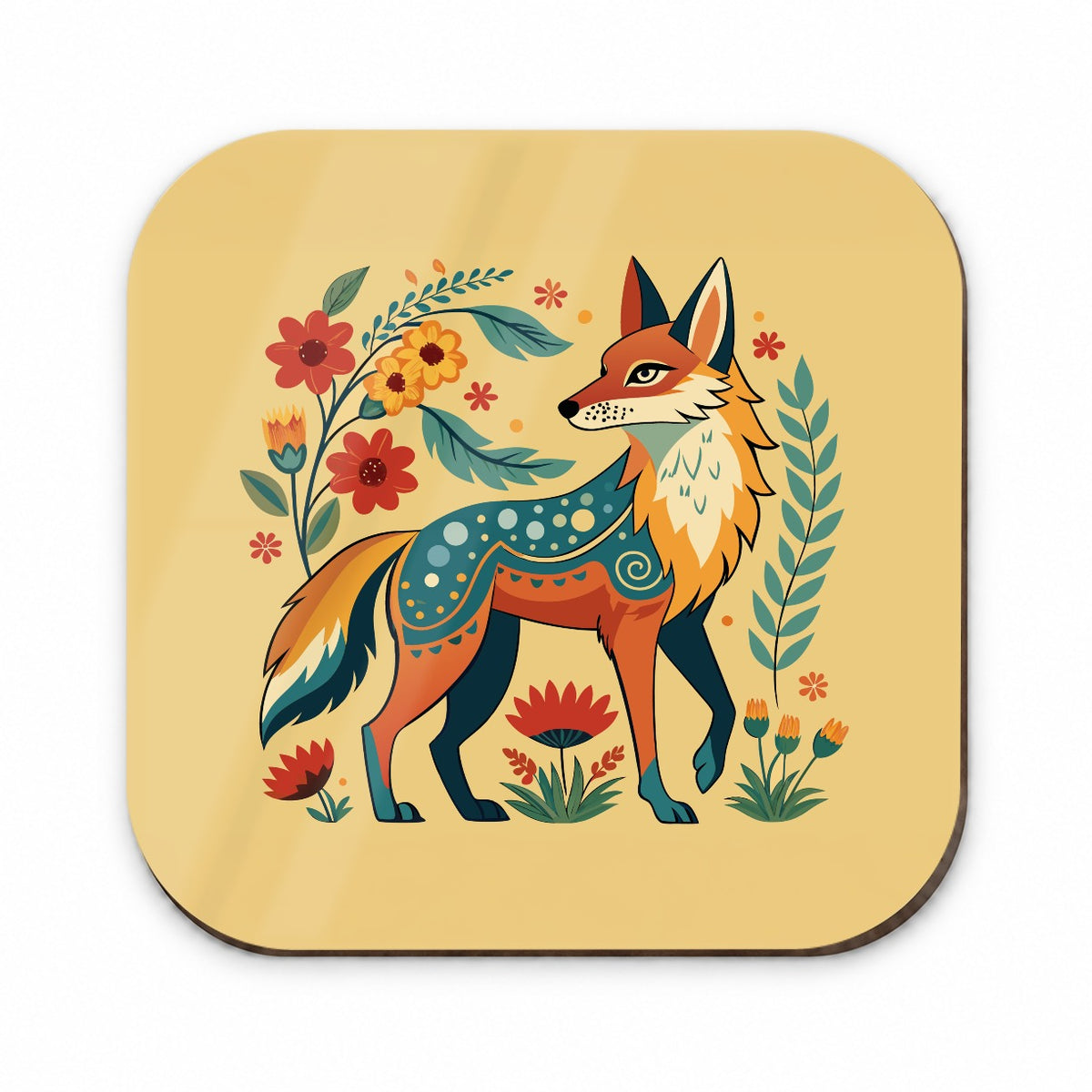 Coyote Floral Flowers Fridge Magnet
