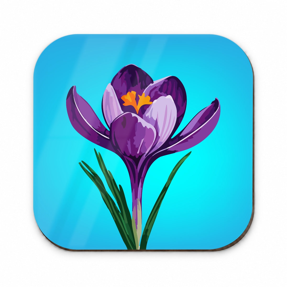 Crocus Flower Purple Watercolor Fridge Magnet