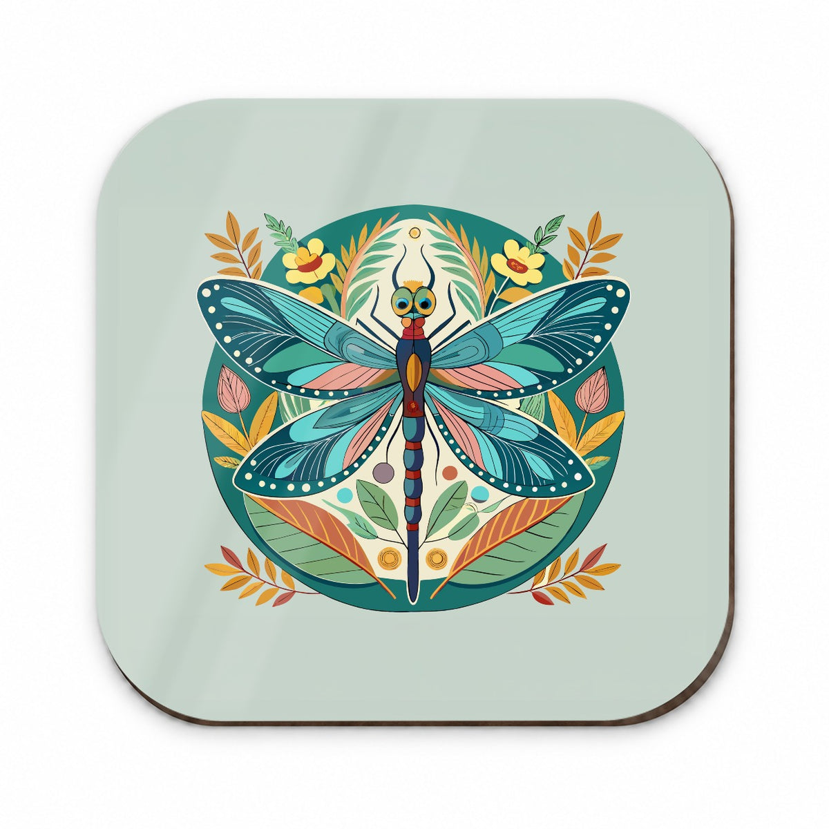 Dragonfly Floral Flowers Fridge Magnet