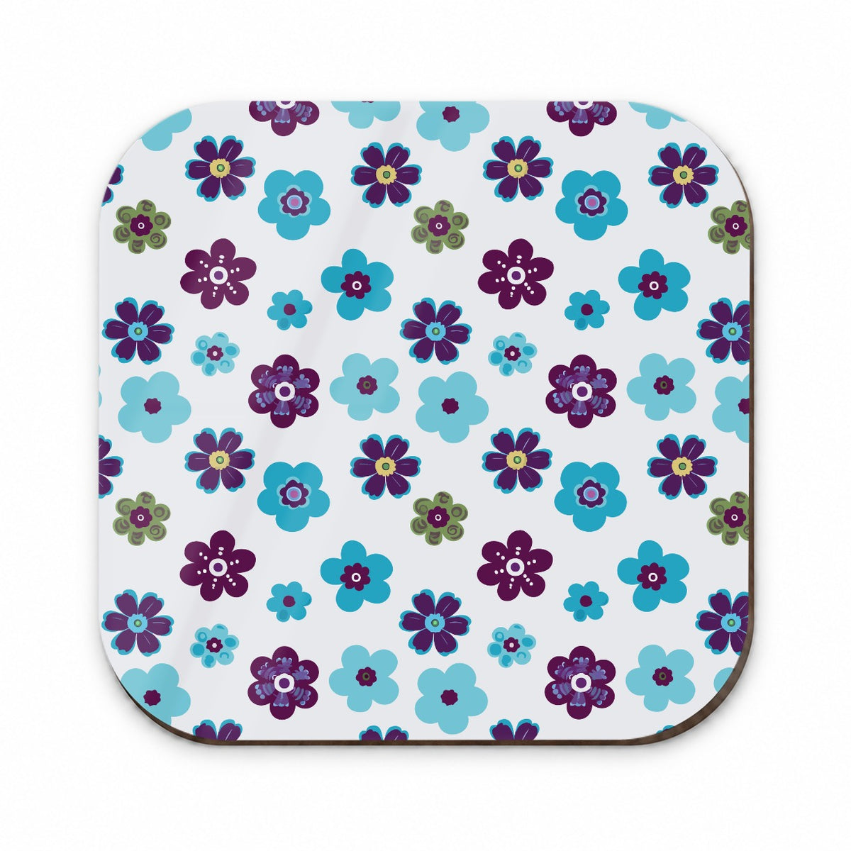 Flowers Blue Purple Cute Pattern Fridge Magnet