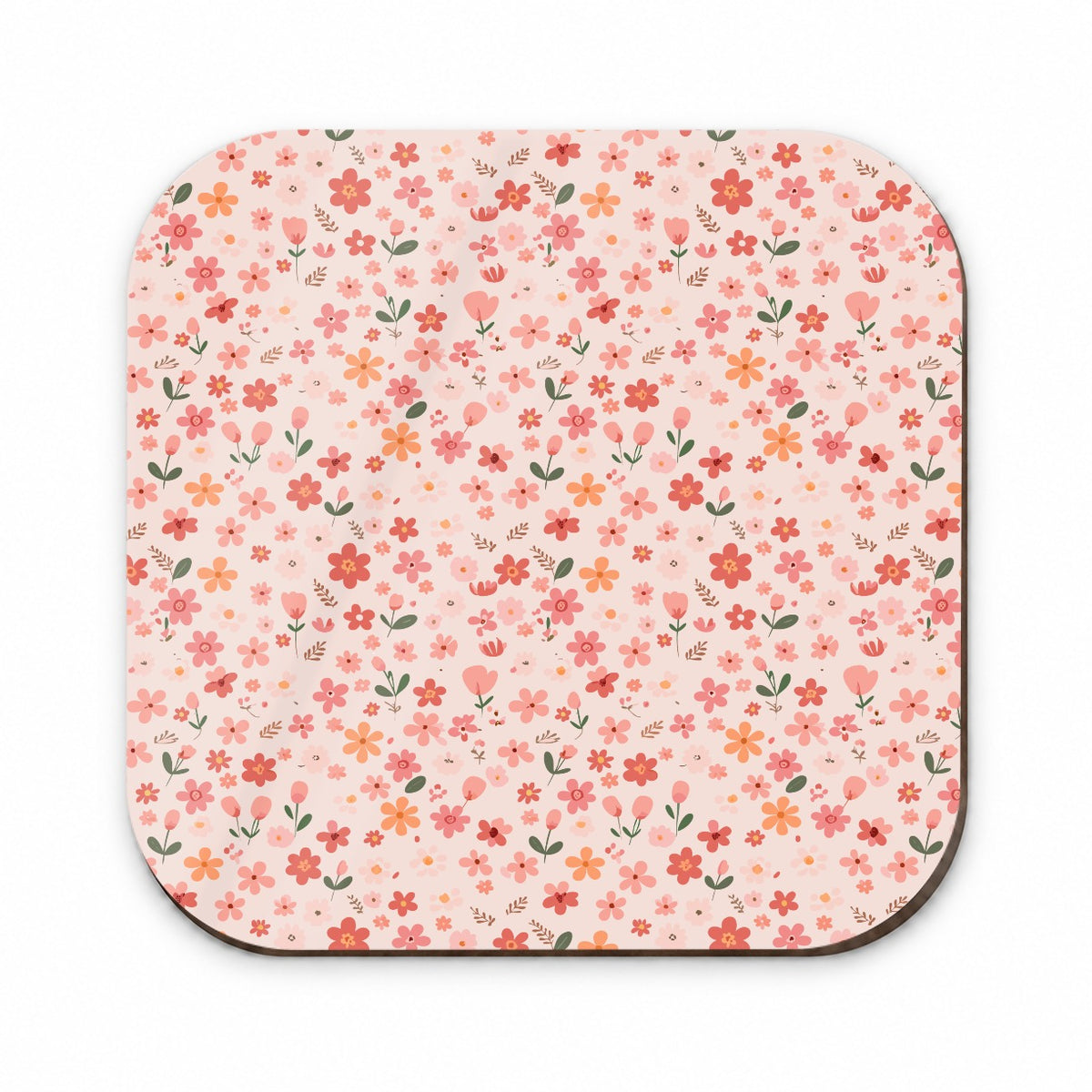 Flowers Peach Pink Cute Pattern Fridge Magnet