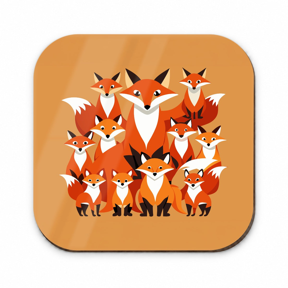 Foxes Oodles Fridge Magnet