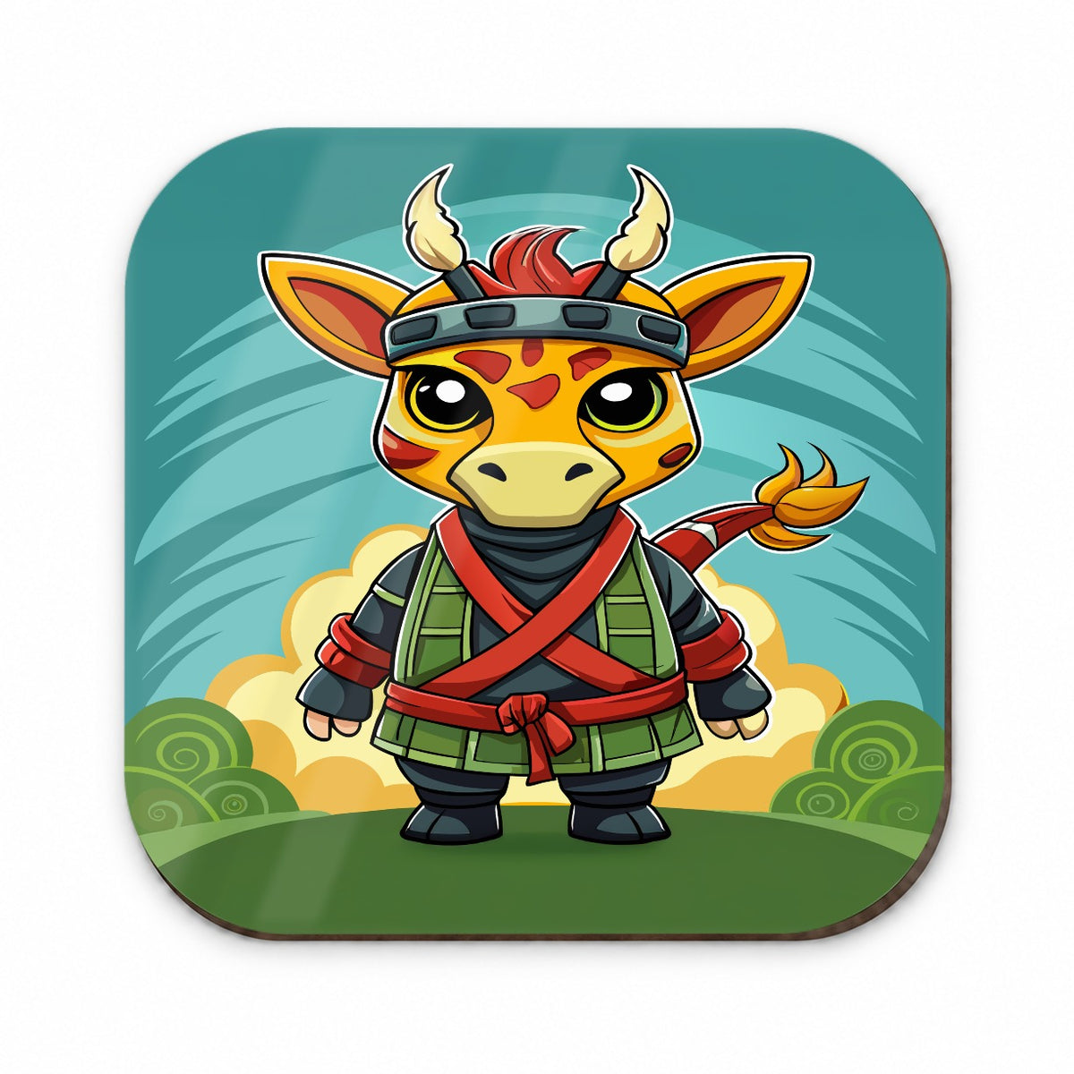Giraffe Ninja Fighter Funny Fridge Magnet
