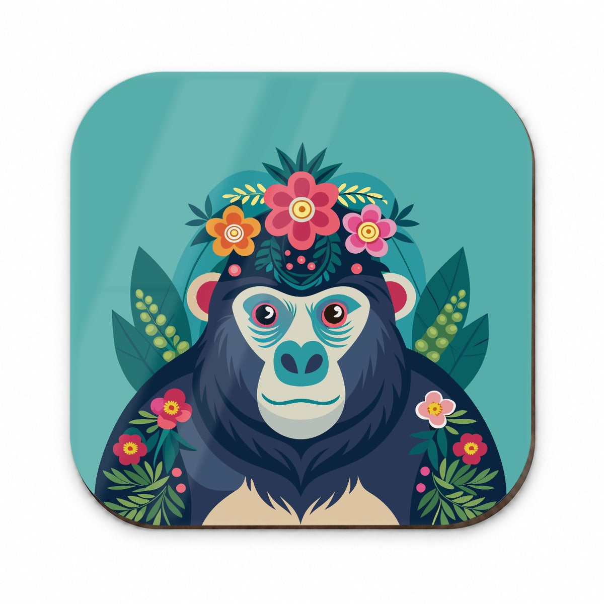 Gorilla Floral Flowers Fridge Magnet