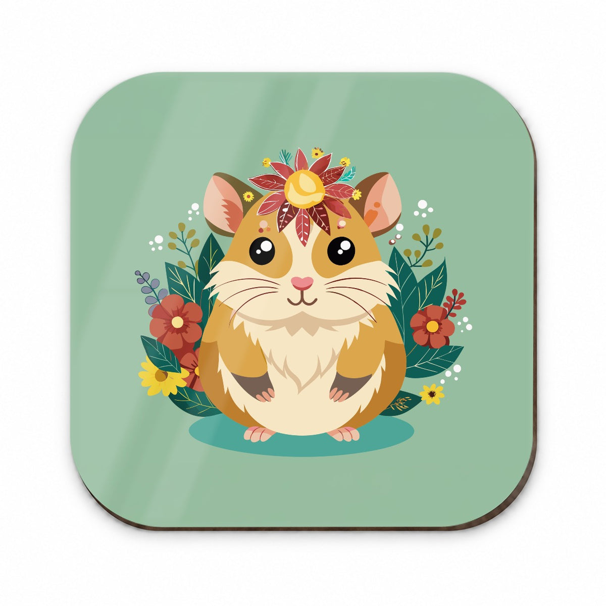 Hamster Floral Flowers Fridge Magnet