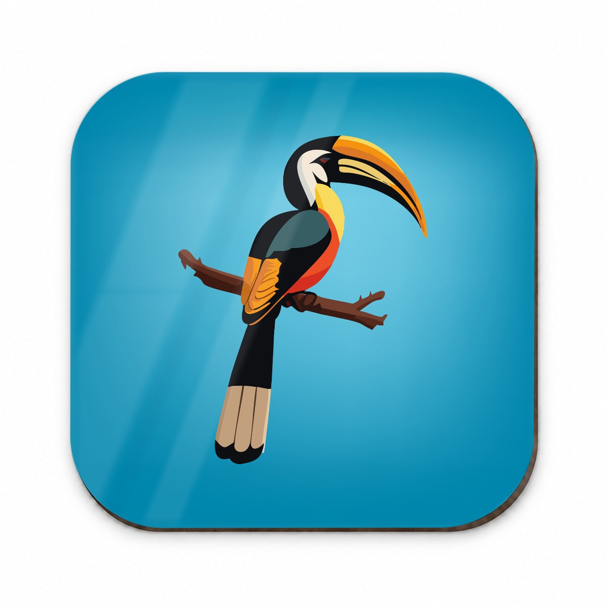 Hornbill Bird on Branch Fridge Magnet