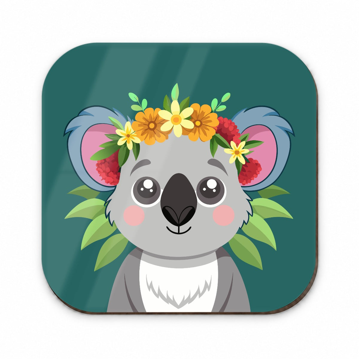 Koala Head Floral Flowers Fridge Magnet